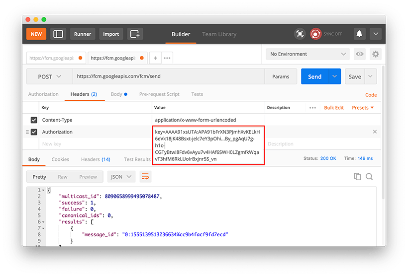 Create push-nutification request